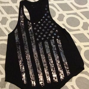 Pure Barre flag logo workout top